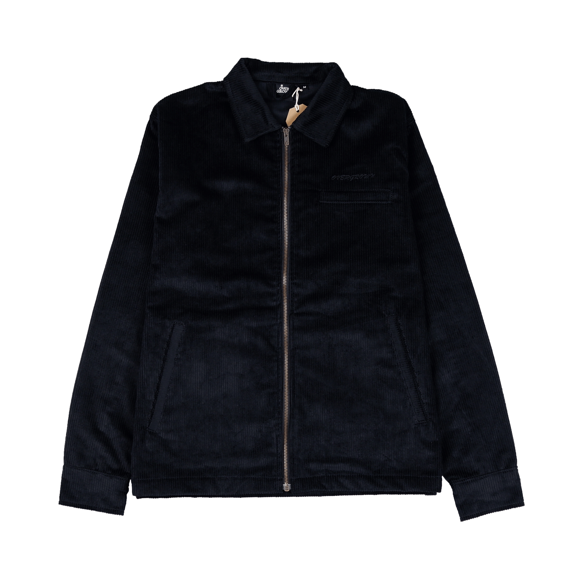 Black corduroy zip shop up jacket